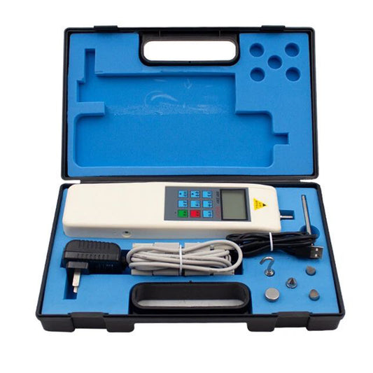 QIUSUO Push Pull Meter Digital Force Measurement Gauge with Peak Load Value 2000N/ 200kg/ 450Lb Load Division Value 1N/ 0.1kg/ 0.1Lb Indication Error ±1% for Push-Pull Load Insertion Force Test Destructive Test