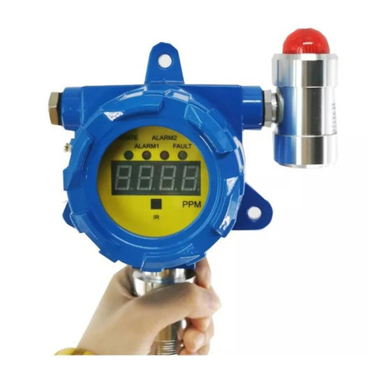 QIUSUO Wall-Mounted Chorine Gas Detector Chorine Gas Detector Tester Analyzer with Sound&Light Alarm Measuring Range 0 to 20ppm Resolution 0.1ppm Wall-Mounted 4-20mA and RS485 Input for Continuous Monitoring of Measurable Gases in Industrial Environments