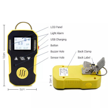 QIUSUO H2 Gas Detector Hydrogen Monitoring Machine with Measuring Range 0-1000ppm Resolution Ratio1ppm L-Alarm 50ppm H-Alarm 150ppm Advanced MCU Control Low Power Consumption for Continuous Monitoring of Measurable Gases in Industrial Environments