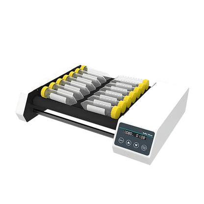 QIUSUO Digital Tube Roller Mixer 8 Roller Tube Roller Mixer with Brushless Motor Horizontal Rolling Max Capacity 2*50ml Centrifuge Tube/0.8kg Power Supply AC 100-220V 50/60Hz Specs φ6-34mm
