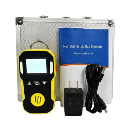 QIUSUO HCN Gas Detector Portable HCN Gas Leak Alarm Monitor with 0-50ppm Resolution 0.1ppm  L-Alarm 5ppm H-Alarm 10ppm Explosive Proof Housing LCD Display for Making Continuous Detection to Combustible and Toxic Gases