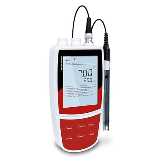 QIUSUO Digital pH Meter Water pH Analyzer with Calibration Liquids Range -2.000 to 20.000 pH Range -1999.9 to 1999.9 mV Accuracy ±0.2 mV Auto-read Function USB Communication Interface Manual/Auto-read Measurement Endpoint