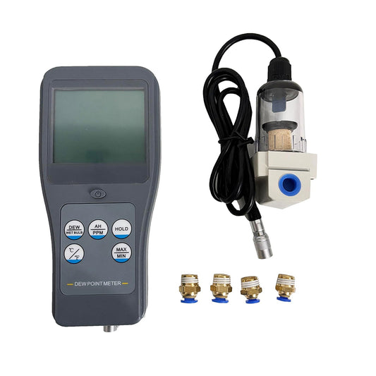 QIUSUO Dew Point Meters Portable Dewpoint Meter with Dew Point Temperature Range -45~120°C (-49~248°F) Relative Humidity Range 0~100%RH Resolution 0.01 for Ambient Temperature Dew Point Wet Bulb Temperature Relative Humidity Absolute Humidity PPM
