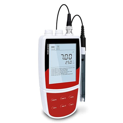 QIUSUO Lab pH Meter Digital Water pH Analyzer with Standard Calibration Solution Range -1999.9 to 1999.9 mV Stores Up to 500 Data Sets Setup Menu Contains 9 Options Manual/Auto-read Measurement Endpoint