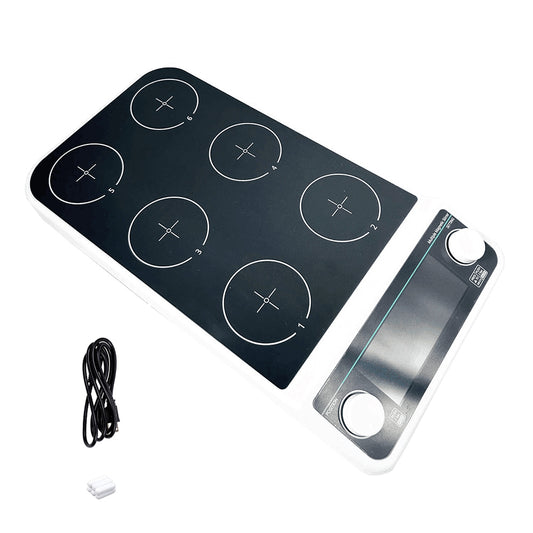 QIUSUO Multi Position Magnetic Stirrer Laboratory Magnetic Stirrers with Max Stirring Volume 6*500 ML Timing 1min-19h59min Allow Ambient Temp 5-40℃ 80%RH LCD Liquid Crystal Display