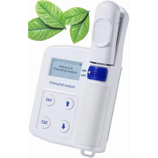 QIUSUO Plant Nutrition Tester 4 in 1 Chlorophyll Content Measurement with Measurement Area 2mm*3mm Range 0.0-99.99SPAD 0.0-99.99mg/g -10-99.9℃ 0.0-99.9RH% for Chlorophyll Content Nitrogen Content Leaf Temperature Leaf Humidity Test