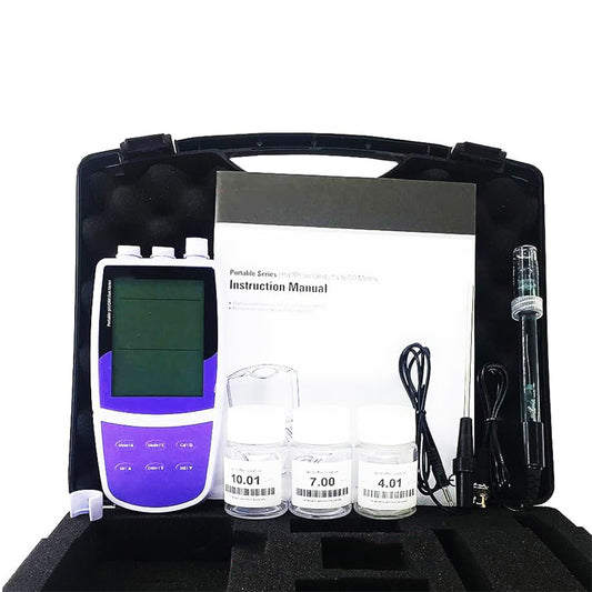QIUSUO Prtable F Ion Meter Fluorine Ion Concentration Tester with  Accuracy ±0.5% F.S. Calibration Fluid Range 0.02 to 1900 ppm  Range 0 to 105°C / 32 to 221°F USB Communication Interface