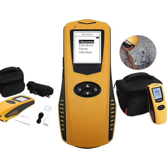 QIUSUO Rebar Locator Digital Rebar locating Equipment with Location Range 1 to 120mm Concrete Protective Layer Tester LCD Display 128 * 128 Pixels Diameter Measuring Range Φ6-50mm