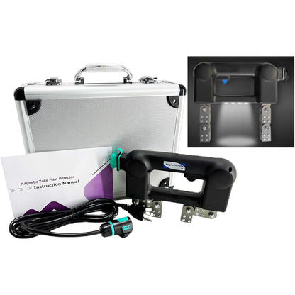 QIUSUO Magnetic Particle Testing Equipment Particle Testing Magnetic Flaw Detector with White Light(Illumination Purposes) AC110V 50/60Hz Duty Cycle 50% Magnetic Pole Pitch 0-230mm Lifting Force:AC >4.5kg (44N)