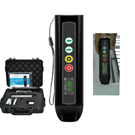 QIUSUO Pen Electromagnetic Ultrasonic Thickness Meter with No Coupling Function Measurement Accuracy ±0.01mm Effective Range 1.0~320mm Backlight Adjustment Sound Velocity Calibration Function High Temperature Compensation