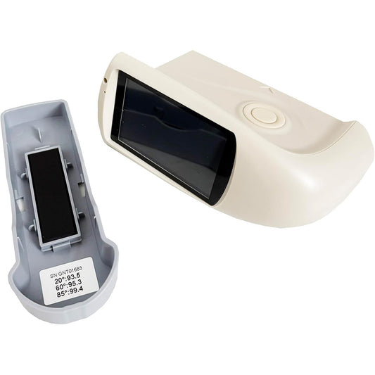 QIUSUO 20/60/85° Gloss Meters Multi-Angle Gloss Meters with Measuring Time 1.0s Division Value 0.1GU Connect to PC Display 5 Sets Of Measurement Data Save Over 5000 Data Measuring Range 20°:0~2000GU 60°:0~1000GU 85°:0~160GU