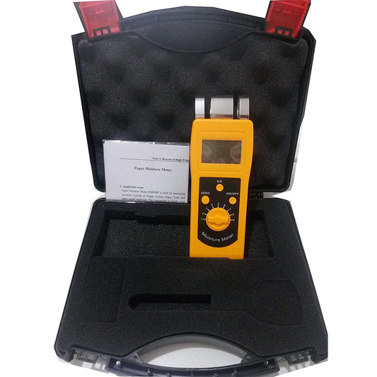 QIUSUO Paper Moisture Content Meter Paper Moisture Detector with Resolution 0.1 or 0.01 Measuring Range 0.00-2.00%(d) 0.0-98.0%(s) Accuracy ± 0.5(Main Moisture Range) Digits LCD with Backlight for Measure Different Kinds of Papers