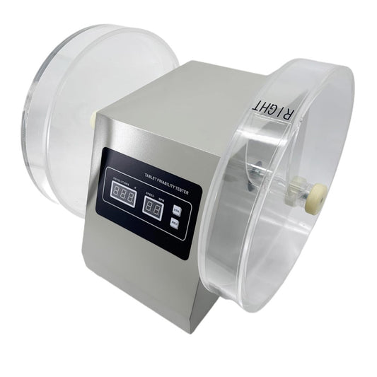 QIUSUO Digital Friability Test Apparatus Dual Drum Friability Tester with Number of Turntable Cylinders 2 Range of Turning Circles (10~900)Circles Rotation Speed Range 25 rpm Rotation Speed Accuracy ±1 rev/min