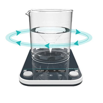 QIUSUO Industrial 10L Magnetic Stirrers Digital Large Capacity Magnetic Stirrer with Workplate Size 240*240mm Max Capacity 10L Tempered Glass Panel Suitable Stir Bar 50mm