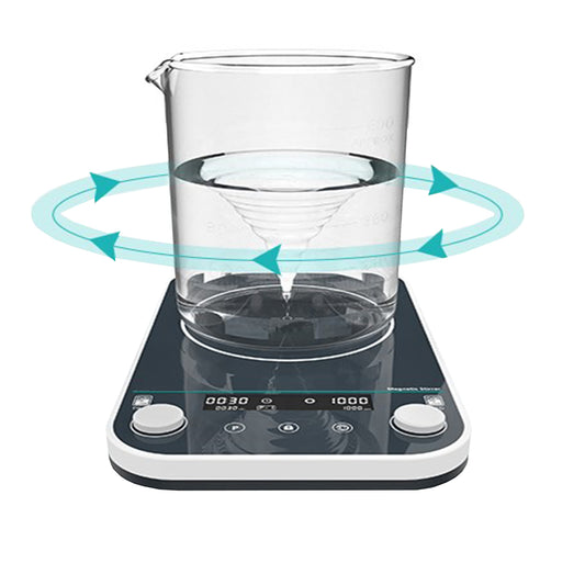 QIUSUO Large Capacity Magnetic Stirrer Laboratory Magnetic Stirrer with One-key Lock Function Max Capacity 5L Speed Range 50-1500rpm Speed Increment 5rpm Timer Range 1min-24h Workplate Size 190*190mm