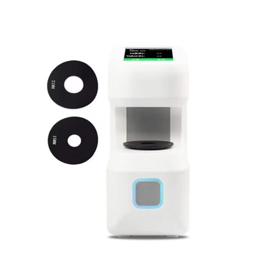 QIUSUO Digital Two Apertures Haze Meter Haze and Transmittance Measurement with Aperture 21mm 15mm Geometry 0/d 2.8 Inch Touch ScreenUSB Interface High Precision High Stability Sample Size Thickness≤40mm for Film Glasses Haze Transparency Test