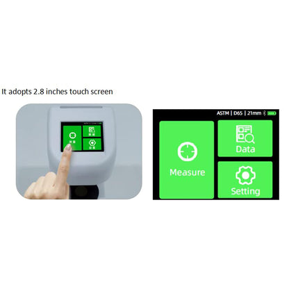 QIUSUO Digital Two Apertures Haze Meter Haze and Transmittance Measurement with Aperture 21mm 15mm Geometry 0/d 2.8 Inch Touch ScreenUSB Interface High Precision High Stability Sample Size Thickness≤40mm for Film Glasses Haze Transparency Test