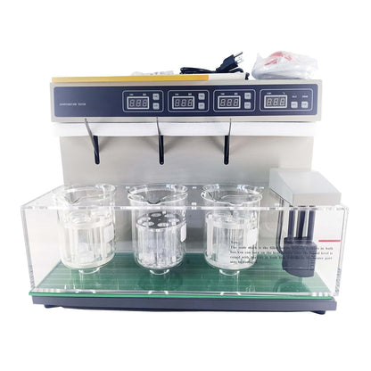 QIUSUO Tablet Disintegration Tester Tablet Disintegration Testing Instruments with Number of Hanging Glass Tubes 18 Basket Assembly 3 Timing Range (1 to 900) Minutes Timing Accuracy ±0.5min