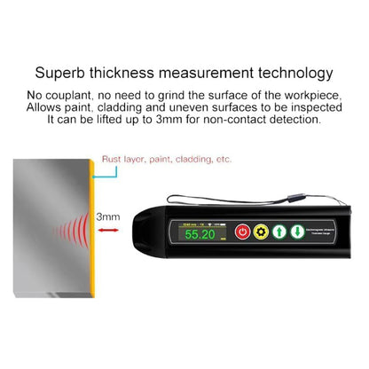 QIUSUO Electromagnetic Ultrasonic Thickness Gauge Pen Electromagnetic Ultrasonic Thickness Meter with Sampling Rate 80Msps Bandwidth 2.5Mhz～6Mhz Accuracy ±0.01mm USB Communication Interface for Aluminum Copper Iron Cast Steel Etc