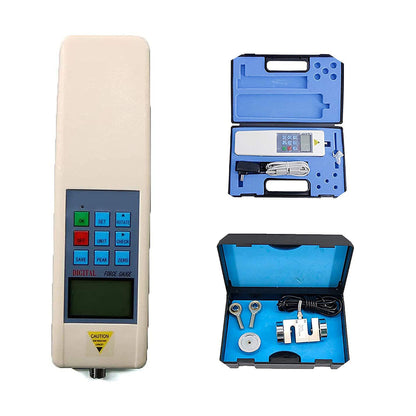 QIUSUO Digital Pull Force Gauge Digital Force Measurement Gauge with Peak Load Value 1000N/ 100kg/ 220Lb Load Division Value 1N/ 0.1kg/ 0.1Lb Inner Sensor & S-tye Sensor with High Precision (External Sensor)