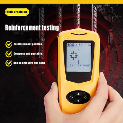 QIUSUO Handheld Concrete Rebar Scanner Digital Rebar Detector Reinforcement Scanner Steel Bar Scanner with Location Range 1 to 120mm Concrete Protective Layer Tester Rechargeable Lithium Battery