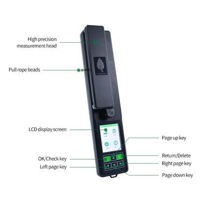 QIUSUO Living Leaf Area Meter Leaf Area Measurement with Resolution 0.01cm² Interface 4G Wireless Transmission and GPS Positioning Module LCD Display Accuracy ±2% Width Range 0-155mm Length Range 0-2000mm