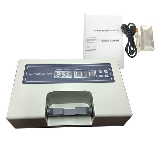 QIUSUO Tablet Hardness Test Apparatus Lab Tablet Hardness Tester with Hardness Accuracy ±1.5% Probe Procession Range 3～40mm Hardness Range 2～199.9N Tablet is Loaded Artificially and Pressed Automatically