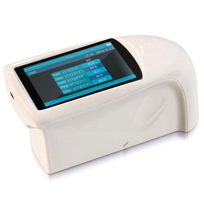 QIUSUO 60° Gloss Meters Handheld Gloss Meter with Measurement Range 0~1000GU Large Touch Screen Operation Display 5 Sets of Measurement Data Division Value 0.1GU Measuring Time 0.5s