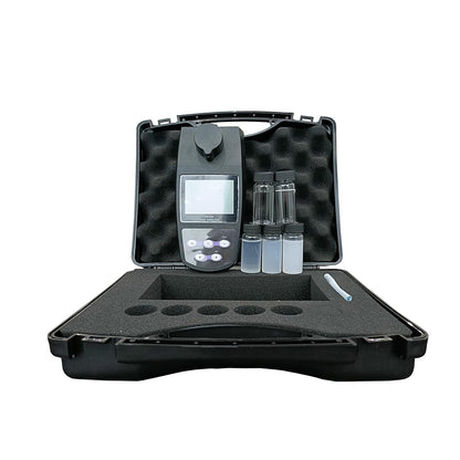 QIUSUO Handheld Turbidity Meter Lab Turbidity Instrument with Range 0~1100 NTU/FNU 0~275 EBC 0~9999 ASBC 2-5 Point Calibration 100 Groups Storage USB Interface 4 PCS Calibration Solution