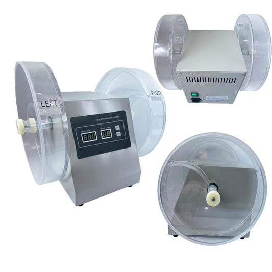 QIUSUO Tablet Friability Test Apparatus Friability Machine with Automatically Preset Speed and Lap Parameters Number of Turntable Cylinders 2 Inner Diameter of Turntable Cylinder Φ286mm