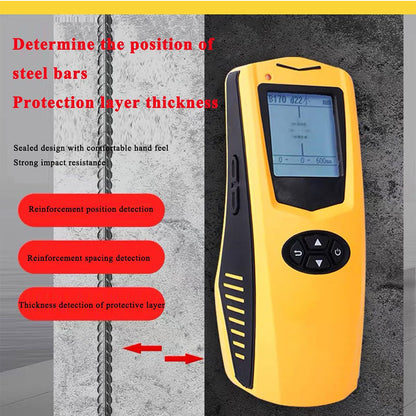 QIUSUO Rebar Detection Equipment Digital Concrete Rebar Detector Rebar Scanning Machine with Range 1 to 120mm Concrete Protective Layer Tester