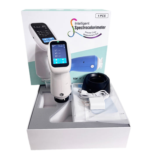 QIUSUO Color Difference Analyzer Digital Spectrocolorimeter with Single Aperture Φ8mm Displayed Accuracy 0.01 Measured Reflectance Range 0-200% Measuring Time About 1s Observer Angle 2°/10°