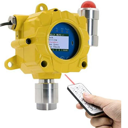 QIUSUO Fixed HCN Gas Detector Hydrogen Cyanide Gas Detector with Measuring Range 0-50ppm Resolution 0.1ppm  L-Alarm 5ppm H-Alarm 10ppm Sound Light Alarm Monitor for Gas Detection in the Metallurgical Petroleum Chemical Municipal and Other Industries