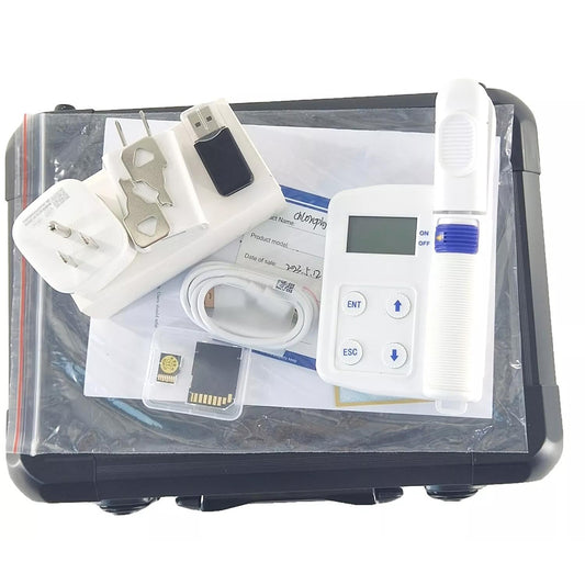 QIUSUO Digital Chlorophyll Content Meter Measuring Chlorophyll Content in Plants with Measure Range Chlorophyll 0.0-99.99SPAD Nitrogen Content 0.0-99.99mg/g Leaf Temperature -10-99.9℃ Leaf Humidity 0.0-99.9RH%