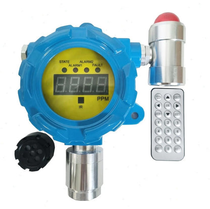 QIUSUO Fixed Nitrogen Dioxid Gas Detector NO2 Gas Detector with Range 0-20ppm Resolution 0.1ppm L-alarm 5ppm H-alarm 10ppm Accuracy ≦ 5% F.S  High Precision and Real Data  ABS Material Waterproof