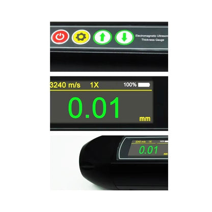 QIUSUO Electromagnetic Ultrasonic Thickness Gauge Pen Electromagnetic Ultrasonic Thickness Meter with Sampling Rate 80Msps Bandwidth 2.5Mhz～6Mhz Accuracy ±0.01mm USB Communication Interface for Aluminum Copper Iron Cast Steel Etc
