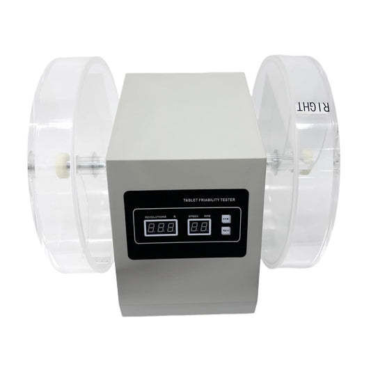 QIUSUO Tablet Friability Tester Double Drum Tablet Friability Tester with Number of Turntable Cylinders 2 Single-Channel Dual-Tube Rotation Speed Range 25 rpm Rotation Speed Accuracy ±1 rev/min