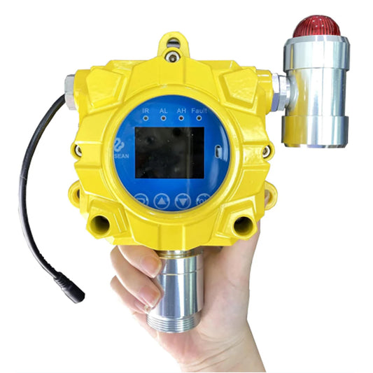 QIUSUO Wall-mounted H2 Gas Detector Hydrogen Gas Detector with Measuring Range 0-1000ppm Resolution 1ppm Signal Output 4 to 20mA and RS485 LCD display for Detection of Gas Concentration in Air