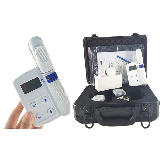QIUSUO Portable Plant Nutrition Analyzer Chlorophyll Meter with Chlorophyll Measuring Range 0.0-99.99SPAD Nitrogen Content Measuring Range 0.0-99.99mg/g  Leaf Temperature Measuring Range -10-99.9℃