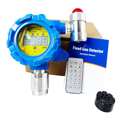QIUSUO Fixed Benzene Gas Detector Benzene Detector with Measuring Range 0-100ppm Resolution 1ppm L-alarm 10ppm H-alarm 20ppm Explosion-Proof Water-Proof for Metallurgical Gas Detection