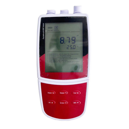 QIUSUO Portable pH Meter Digital Water pH Analyzer with Standard Calibration Solution Range -1999.9 to 1999.9 mV Stores Up to 500 Data Sets Accuracy ±0.2 mV Setup Menu Contains 9 Options Manual/Auto-read Measurement Endpoint