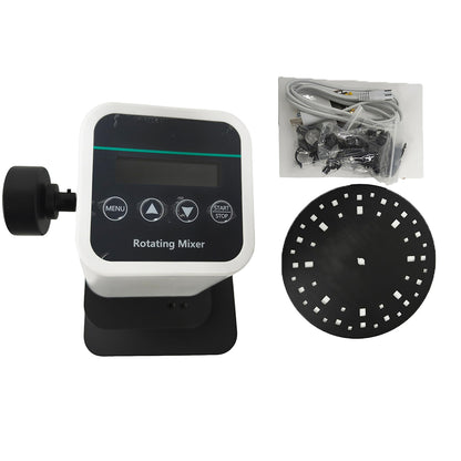 QIUSUO Test Tube Rotator Mixer Digital Rotary Rotating Mixer Shaker with Digital Display and Button Adjustable Speed 20-80rpm Angle Range 40-80° Brushless Motor Adjustable Speed and Time