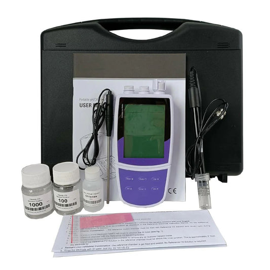 QIUSUO Portable Cl Ion Meter Laboratory Chloride Ion Meter with Calibration Fluid Range 1 to 35000 ppm  2 to 5 Points Calibration  USB Communication Interface Resolution 0.00 0.01 0.1 1 Automatic
