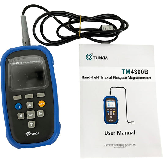 QIUSUO 3 Axis Fluxgate Magnetometer Handheld Three-axis Fluxgate Magnetometer with 5-Digits Display Measuring XYZ Component Vector Synthetic Value Range 0 to 500μT Accuracy 1% Resolution 10nT for Fragmentation Processing Security Check