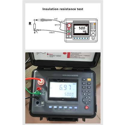 QIUSUO Digital 5KV Insulation Tester High Voltage Insulation Meter Dectector with Range 0.01MΩ-10TΩ Rated Voltage 100V 250V 500V 1000V 2500V 5000V 500 Groups Data Storage Regular price