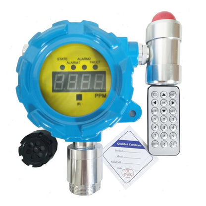 QIUSUO Fixed Hydrogen Cyanide Gas Detector HCN Detector with Accuracy≦ 5% F.S Resolution 0.1 ppm Range 0-50ppm L-alarm 5ppm H-alarm 10ppm for Detection of Flammable Gases Advanced Electrochemical Sensor