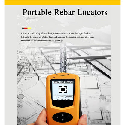 QIUSUO Concrete Rebar Detector Digital Concrete Rebar Locator Detection Equipment with Diameter Measuring Range Φ6-50mm Location Range Φ1-120mm for Reinforcement Detector Position Determination