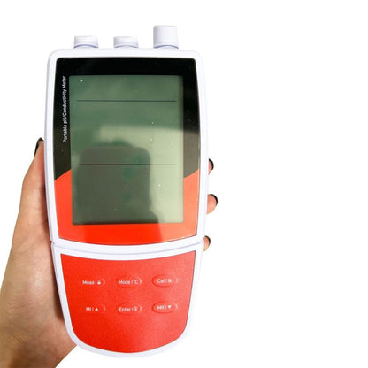 QIUSO Multiparameter Water Quality Meter Portable Multi Parameter Water Quality Analyzer with Calibration Fluid Resolution 0.001/0.01/0.1 pH Selectable ORP Range -1999.9 to 1999.9 mV Stores Up 500 Data Sets Auto-Power Off Automatic Electrode Diagnosis