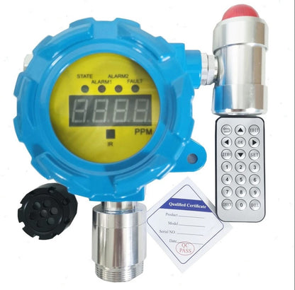 QIUSUO Fixed Ammonia Gas Leak Detector NH3 Detector with L-alarm 20ppm H-alarm 50ppm Range 0-100ppm Resolution 0.01ppm Precision＜5% F.S for Combustible and Toxic Gas Leakage Detection Test