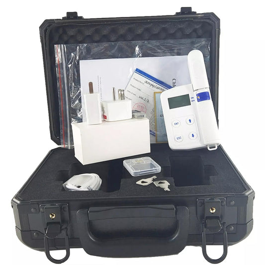 QIUSUO Chlorophyll Content Meter 4 in 1 Leaf Chlorophyll Meters for Chlorophyll Content Nitrogen Content Leaf Temperature Leaf Humidity Test with Range 0.0-99.99SPAD 0.0-99.99mg/g -10-99.9℃ 0.0-99.9RH% Measurement Area 2mm*3mm